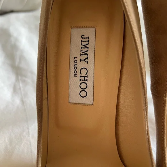 Jimmy Choo Tan Suede Romy Pumps - Picture 7 of 10